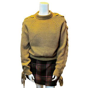 Women's H&M Ribbon Sleeve Knit Sweater, 12, Chunky Pullover